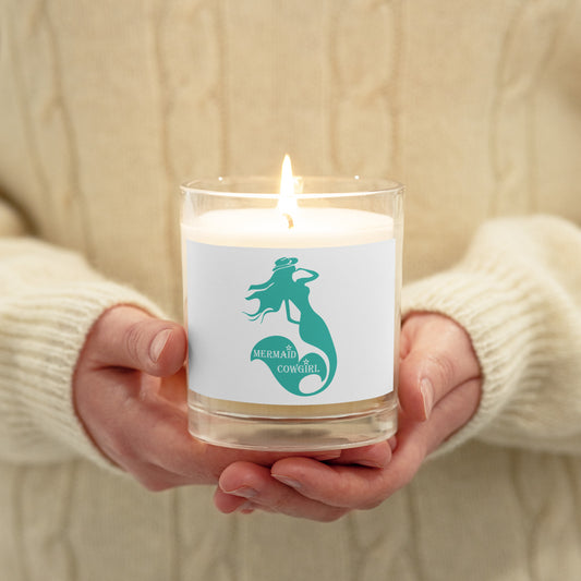 Glass jar soy wax candle